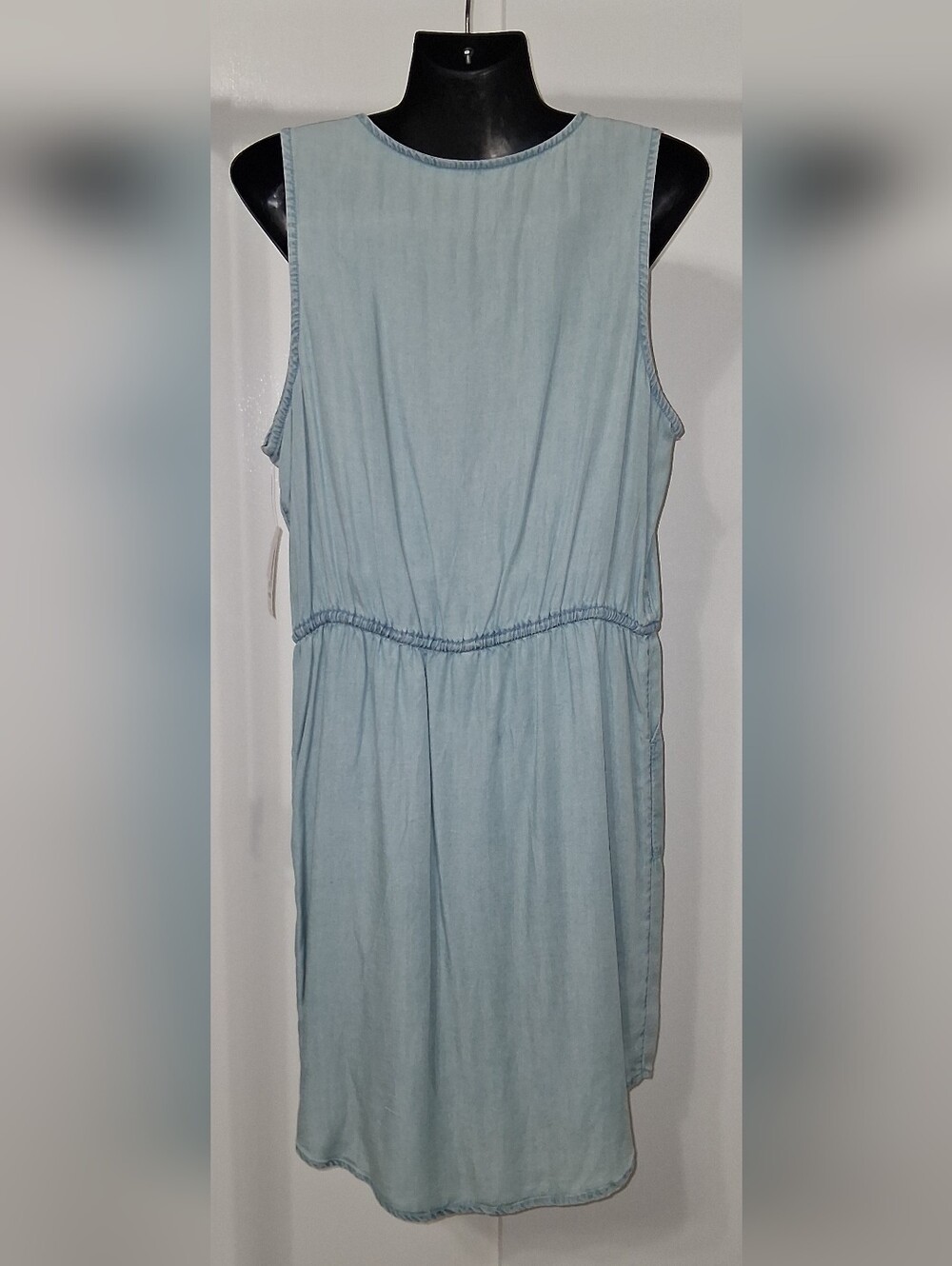 NWT Time and Tru Light Blue Sleeveless Dress From Plant Based Fabric Lg (12-14) - Picture 2 of 5